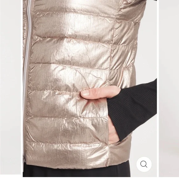 Cotes de London Medium Gold Metallic Puffer Vest - Picture 5 of 8